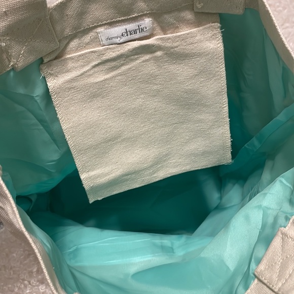 Charming Charlie Metallic Canvas Tote Bag - Picture 4 of 5